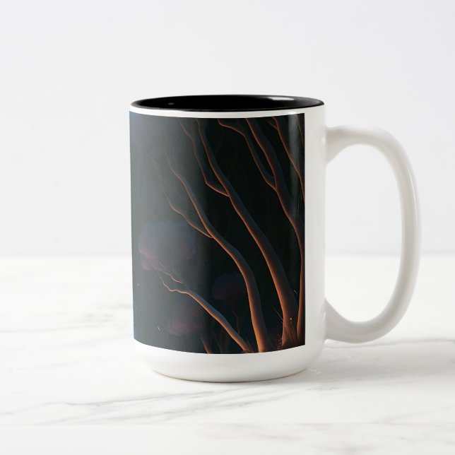 Black & Moon night Two-Tone Coffee Mug (Right)