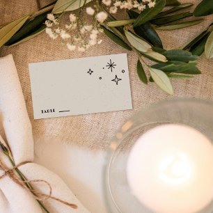 Black Moon & Stars Celestial Wedding Place Card