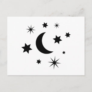 Black Moon & Stars Postcard