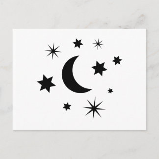Black Moon & Stars Postcard