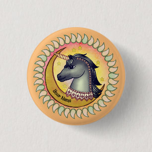 Black Moon Unicorn 3 Cm Round Badge