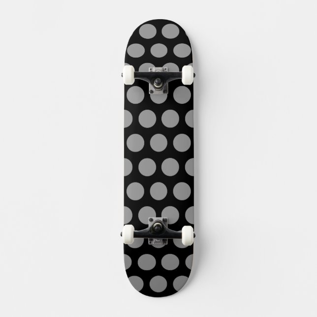 Black Moroccan Dots Skateboard (Front)