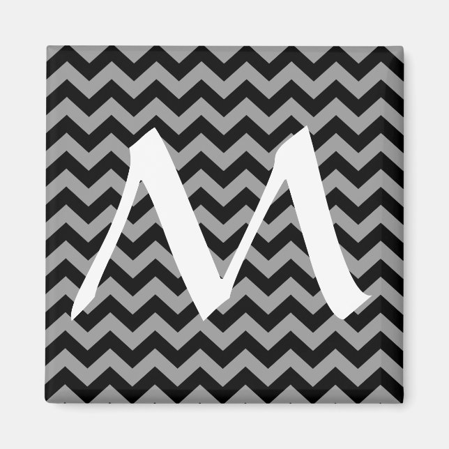 Black Moroccan Moods Chevrons Magnet (Front)
