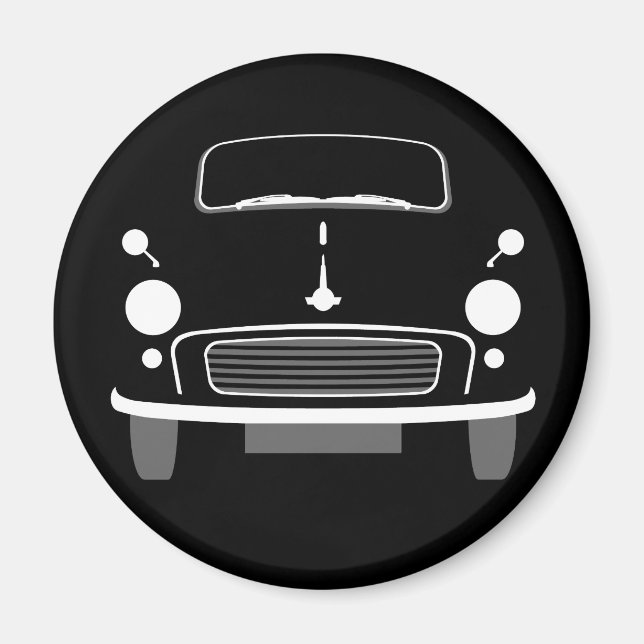 Black Morris Minor Fridge Magnet (Front)