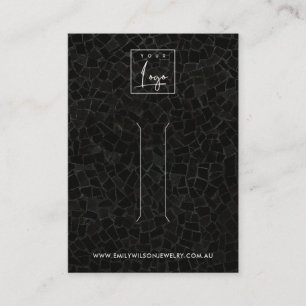 BLACK MOSAIC TEXTURE HAIR CLIP DISPLAY CARD