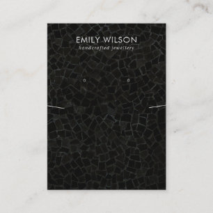 BLACK MOSAIC TEXTURE NECKLACE EARRING DISPLAY BUSINESS CARD