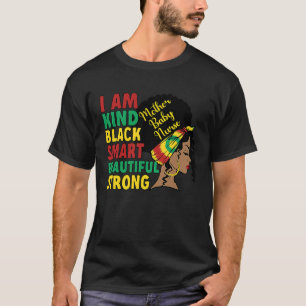 Black Mother Baby Nurse African American Postpartu T-Shirt