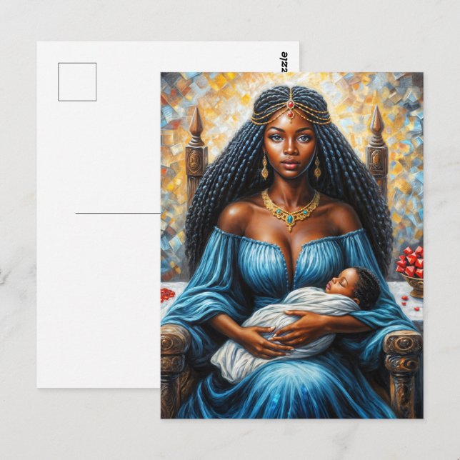 Black Mother With Baby Erzulie Art Postcard (Front/Back)