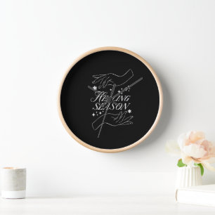Black Motivational Clock Hands of Hope Wall Clock