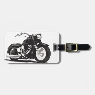 Black motorcycle luggage tag