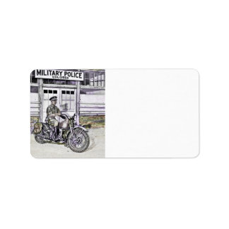 Black Motorcycle Police ww2 Label
