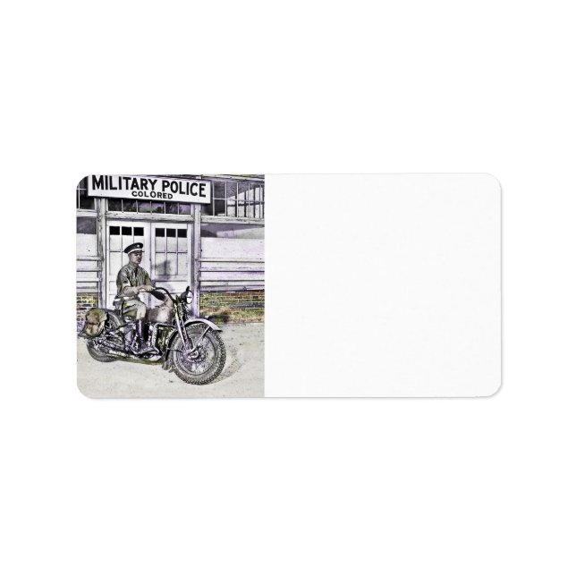 Black Motorcycle Police ww2 Label (Front)