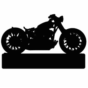 Black Motorcycle Standing Photo Sculpture