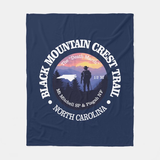 Black Mountain Crest Trail (rd2) Fleece Blanket (Front)
