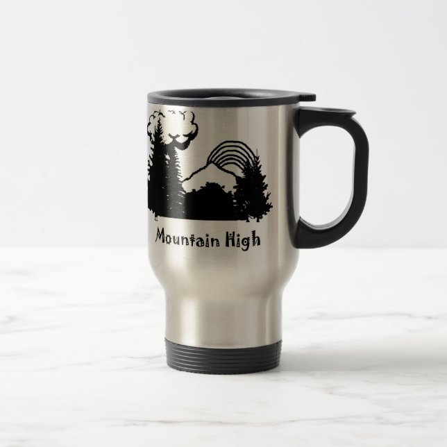 Black Mountain High Logo Silver Travel Mug (Right)