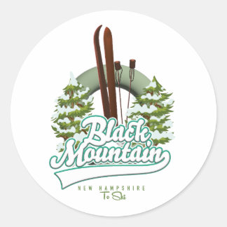 Black Mountain New Hampshire Ski logo. Classic Round Sticker