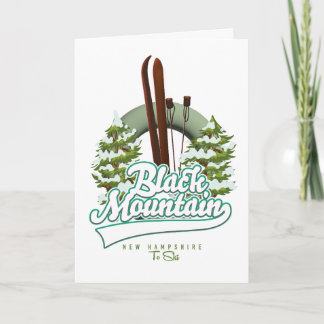 Black Mountain New Hampshire Ski logo. Holiday Card