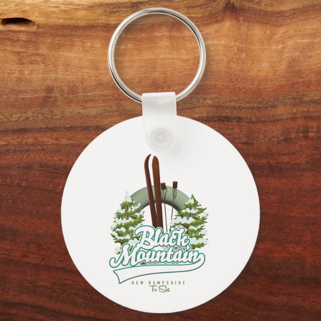 Black Mountain New Hampshire Ski logo. Key Ring (Back)