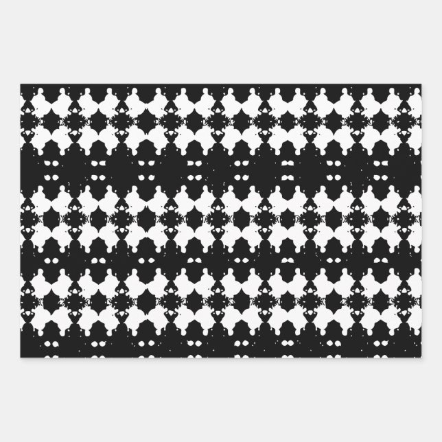 Black Mourning Tree Bark Patterned Wrapping Paper Sheet (Front)
