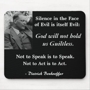 Black Mouse Pad-Bonhoeffer-SilenceintheFaceofEvil Mat