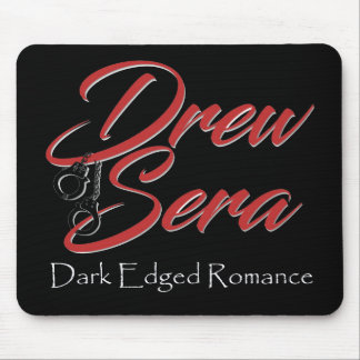 Black mousepad with Drew Sera's logo