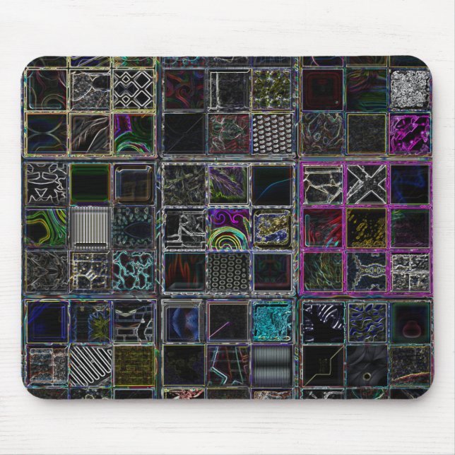 Black Mouspad with Colourful Accent Mouse Mat (Front)