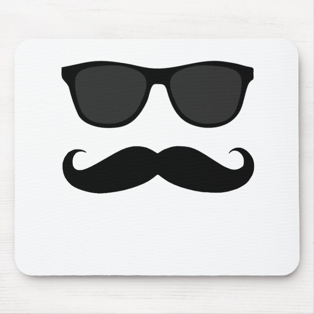 Black Moustache and Sunglasses Humour Gift Mouse Mat (Front)