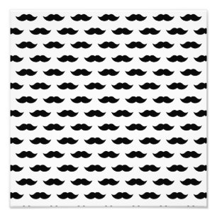 Black Moustache Background Photo Print