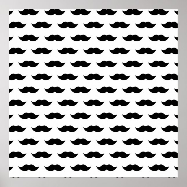 Black Moustache Background Poster (Front)