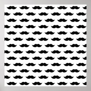 Black Moustache Background Poster