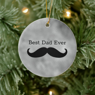 Black Moustache Ceramic Tree Decoration