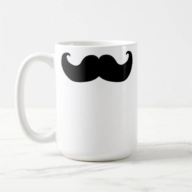 Black Moustache Coffee Mug (Left)