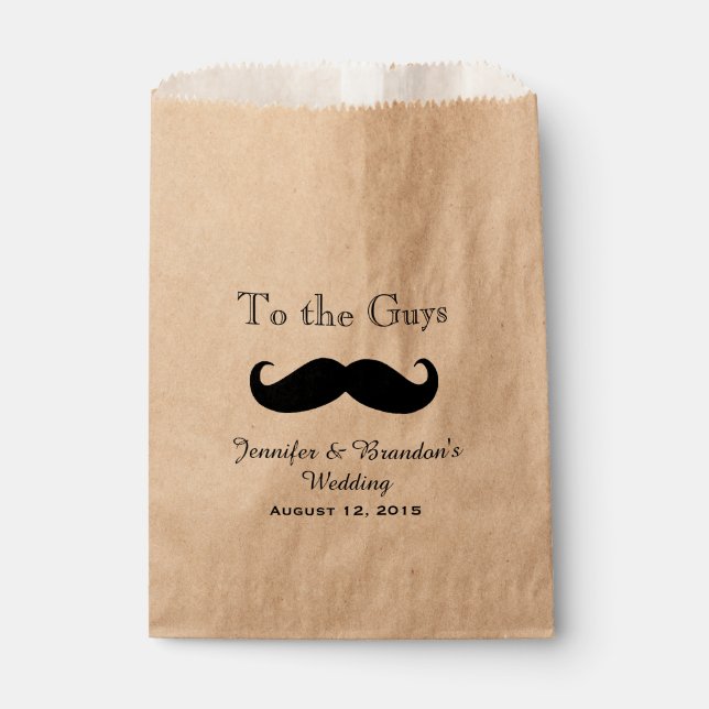 Black Moustache Custom Wedding Favour Bag (Front)