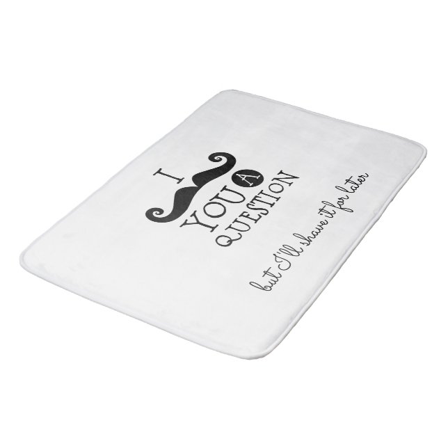 Black Moustache Humour Bath Mat (Angled)