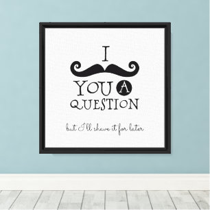Black Moustache Humour Canvas Print