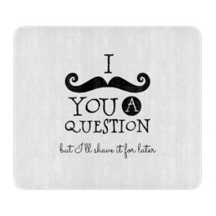Black Moustache Humour Cutting Board