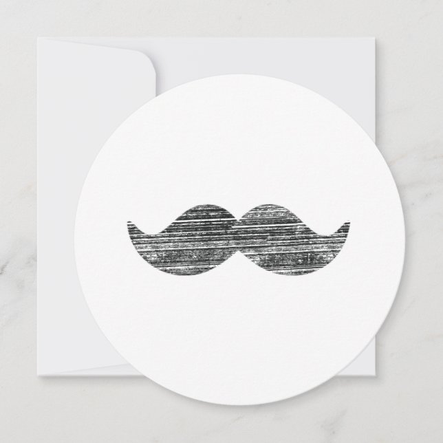 Black Moustache Invitation (Front)