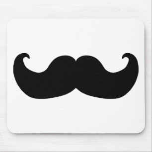 Black Moustache Mouse Mat