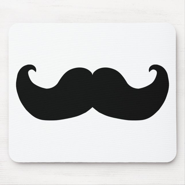 Black Moustache Mouse Mat (Front)