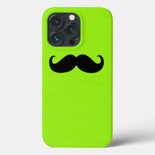 Black Moustache on Green Background iPhone 13 Pro Case