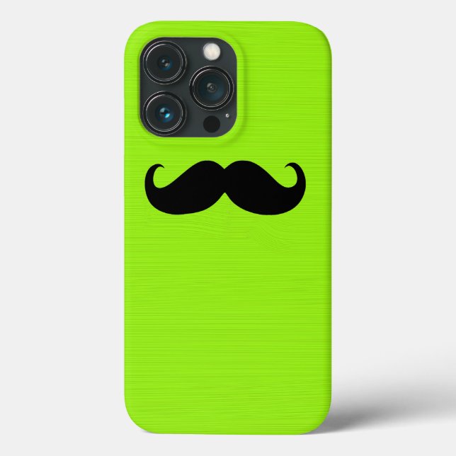 Black Moustache on Green Background Case-Mate iPhone Case (Back)