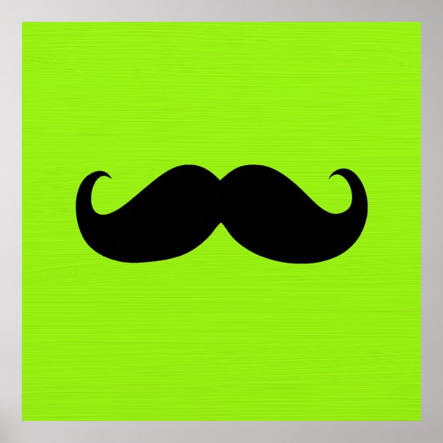 Black Moustache on Green Background Poster (Front)