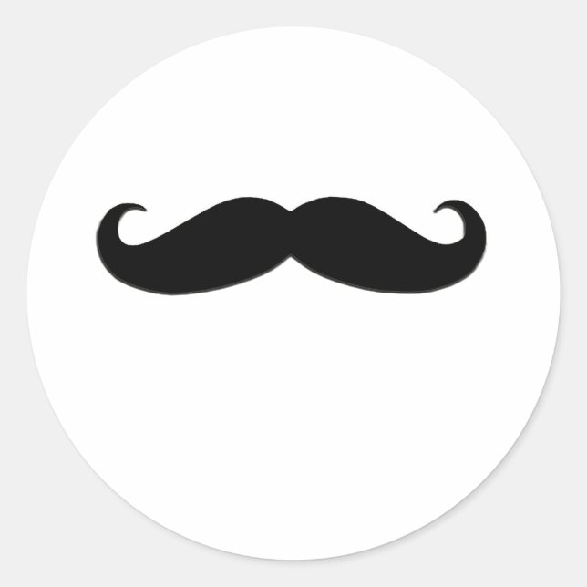 Black Moustache or Black Moustache for Fun Gifts Classic Round Sticker (Front)