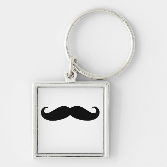 Black Moustache or Black Moustache for Fun Gifts Key Ring (Front)