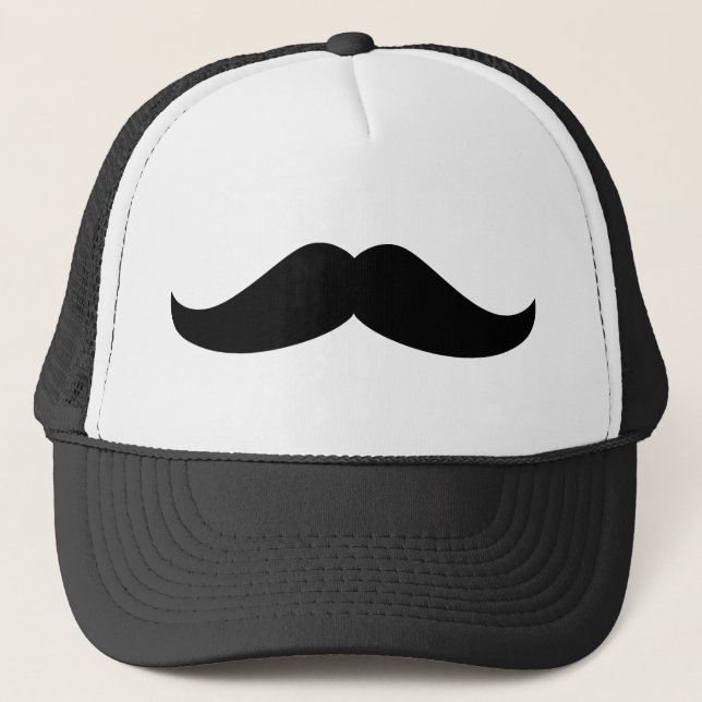 Black Moustache Trucker Hat (Front)