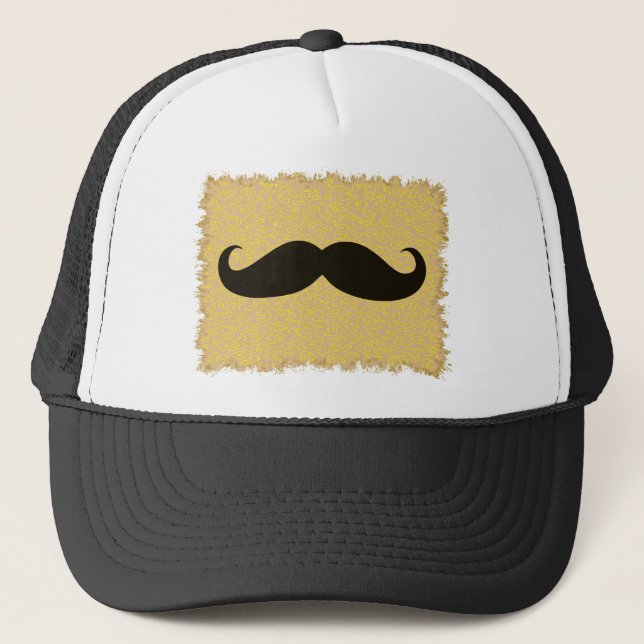 Black Moustache Trucker Hat (Front)
