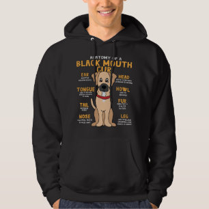 Black Mouth Cur Anatomy Funny Dog Mum Dad Cute Gif Hoodie