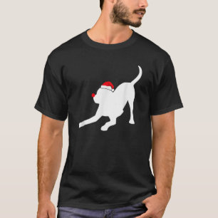 Black Mouth Cur Dog Santa Hat Christmas Men Women  T-Shirt