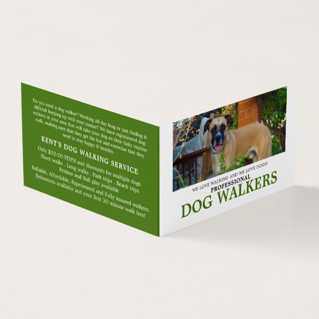 Black Mouth Cur, Dog Walker Service, Detailed Business Card (Outside)