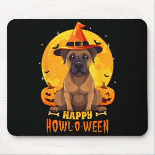 Black Mouth Cur Halloween Dog Howl O Ween Funny Mouse Mat